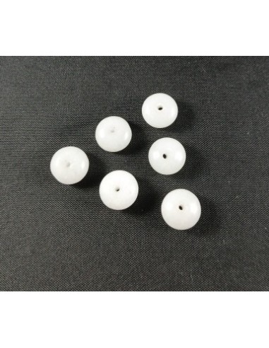 10 Rondele jad alb 8x3.5mm