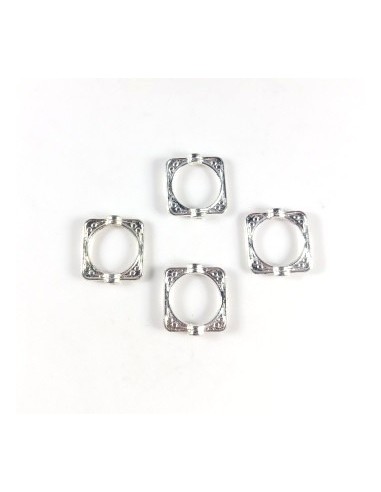 2xDistantier metalic patrat argintiu...