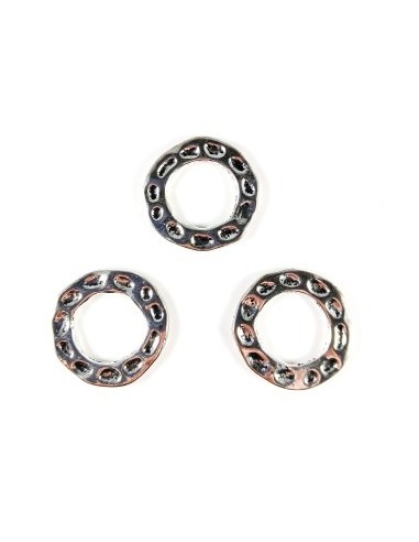 Link metalic argintiu antichizat 24mm