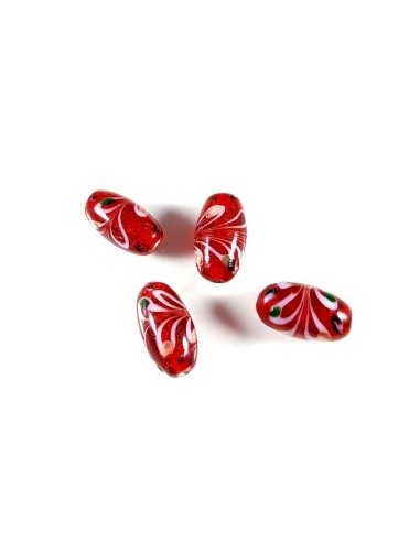 Margele tubulare rosii sticla Murano...