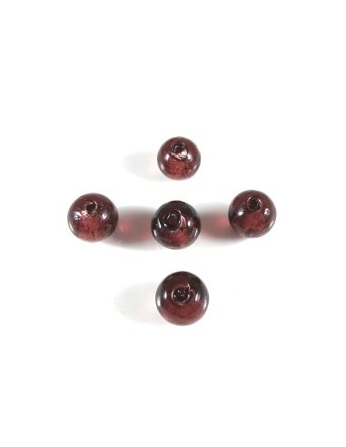 Margele sticla lampwork burgundy 9.5mm