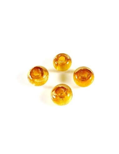 Rondele sticla lampwork light topaz...