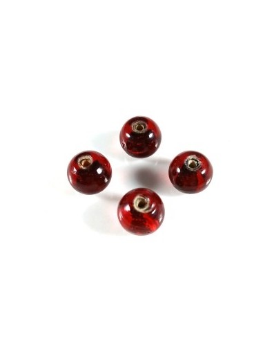 Margele sticla lampwork rosii 11x10mm