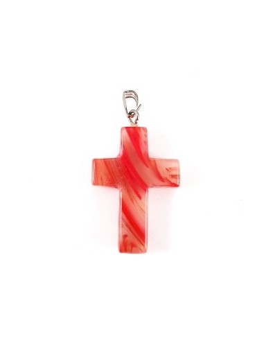 Pandantiv cruciulita carneol 34x18mm
