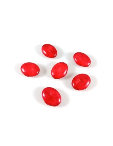 Margele coral rosu oval 15x12mm