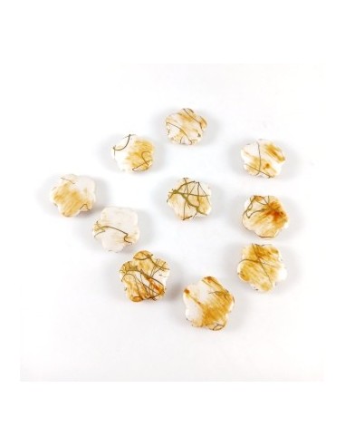2 Margele acrilice floare pictate 14mm