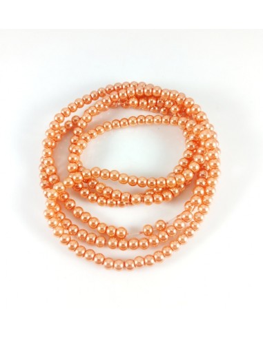 20 Perle sticla lucioase peach 4mm