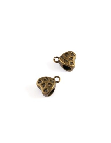 Agatatoare bronz inima 12x9mm