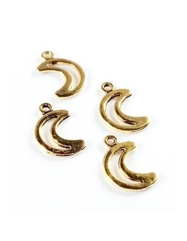 4xCharm auriu semiluna 17x11mm