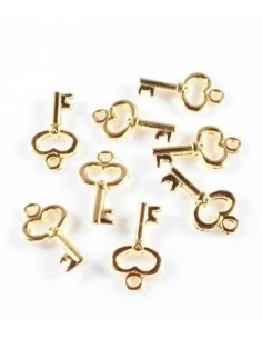 4xCharm auriu cheie 16x9mm