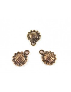 Charm auriu antichizat floare 12 x 9 mm