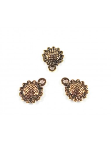 Charm auriu antichizat floare 12 x 9 mm
