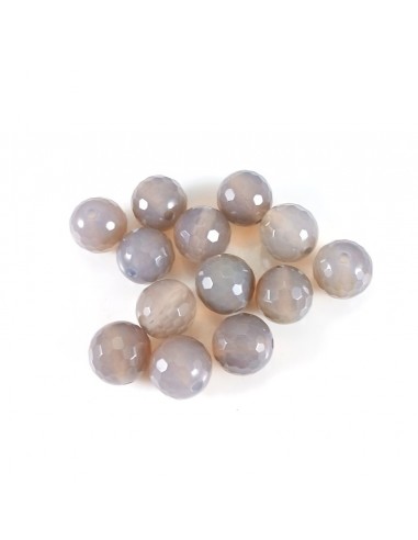 6 Agate gri fatetate 8mm