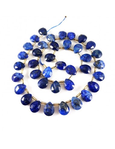 2 Briolete fatetate lapis lazuli 10x8mm