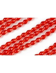 2 Margele cristal fatetat rosu lacrima 16 x 10 mm