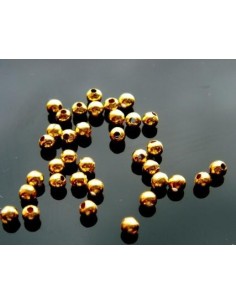 20 Crimpuri rotunde  2.5mm placate cu aur 2