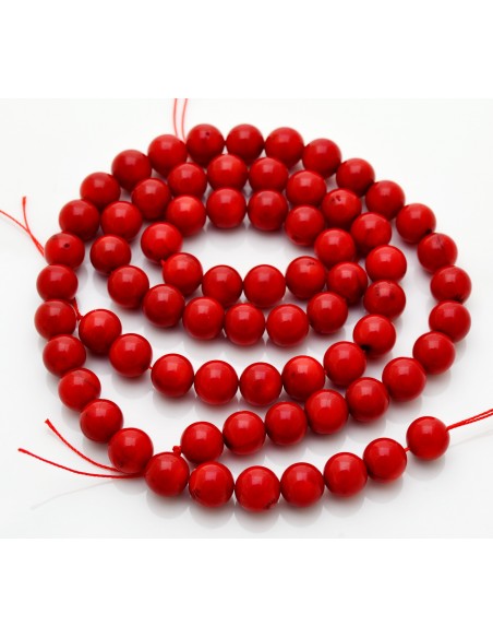 Margele coral rosu sferic 9 mm
