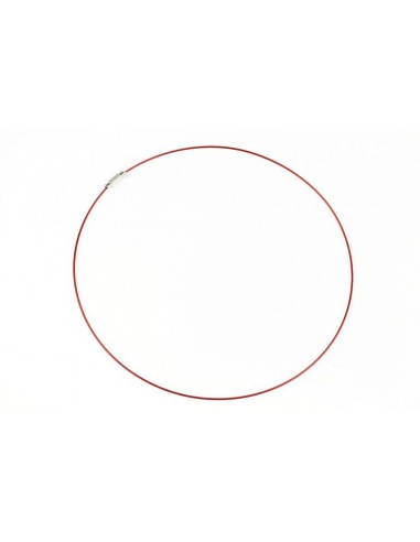 Baza colier otel acoperit cu nylon 45 cm rosu
