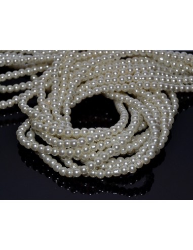 10 Perle de sticla albe 4 mm