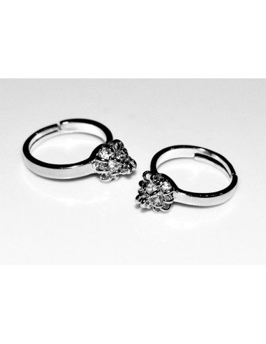 Baza inel reglabil placat cu argint 17 bucle