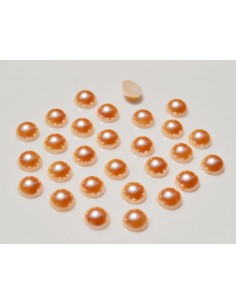 10 Margele cabochon perla cu baza plata 8 x 4 mm Apricot 2